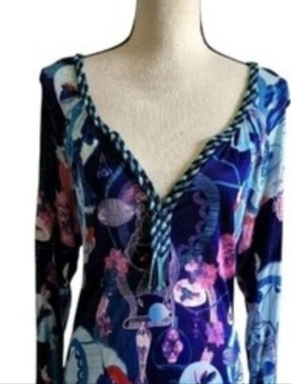 Custo Barcelona Dress Y2k Colorful Art Print Artsy Abstract Retro Size 4